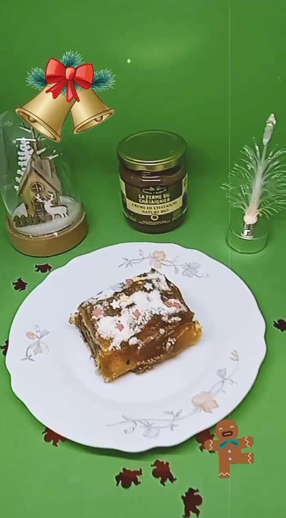 Bûche de Noël à la crème de châtaigne par les producteurs de caractère